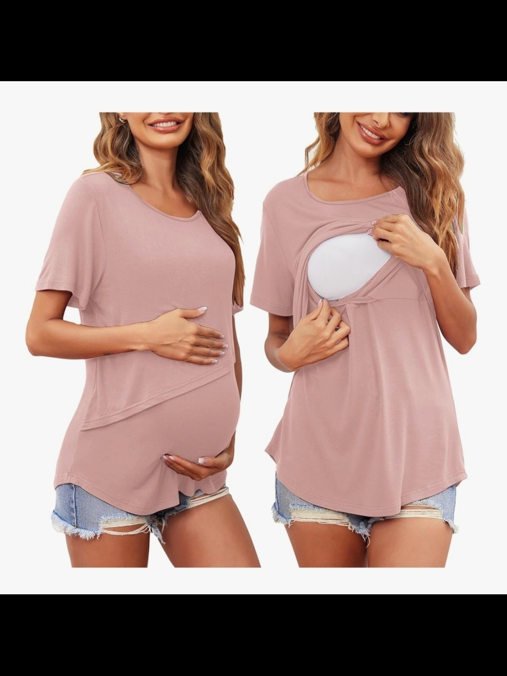 Maternity & Nursing Short Sleeve Tops